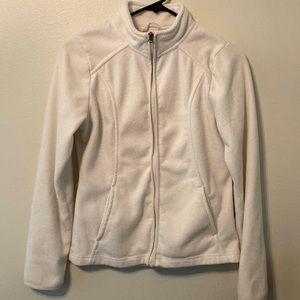 White Zip-Up from Merona. It is a Xs